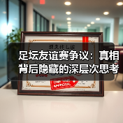 足坛友谊赛争议：真相背后隐藏的深层次思考（图4）